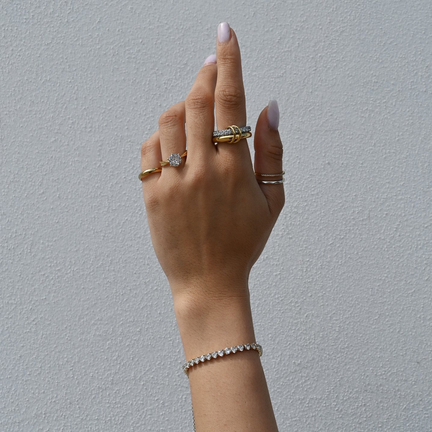 Anel em aço solitário brilhante GB