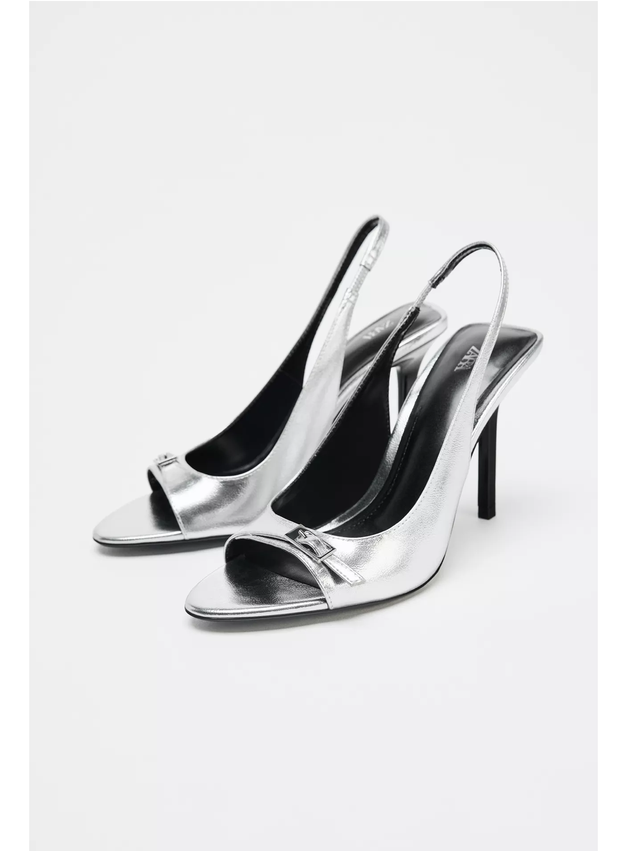 Sandália de tacão metalizado - Zara