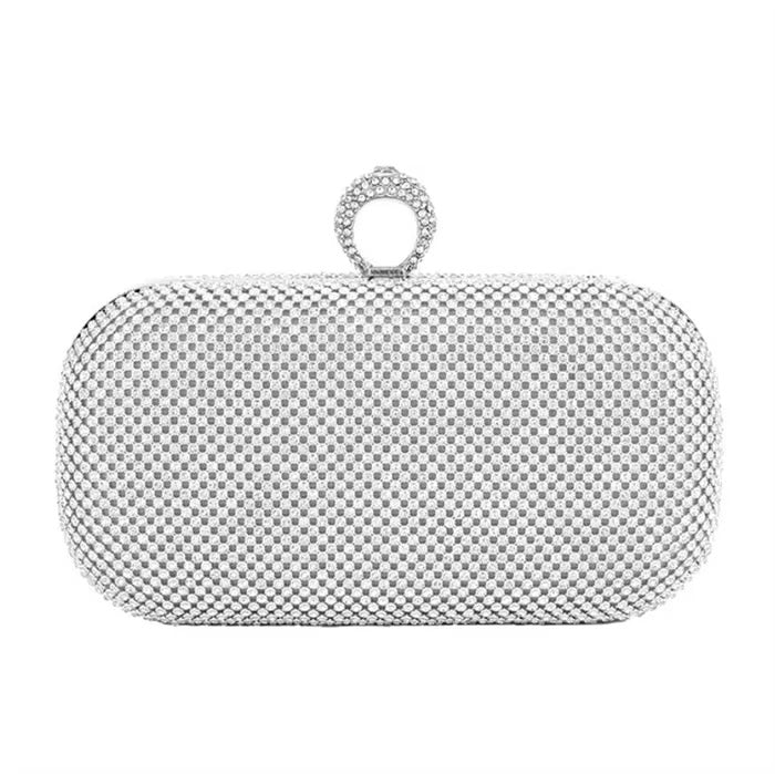 Carteira Clutch Metalizada com Cristais