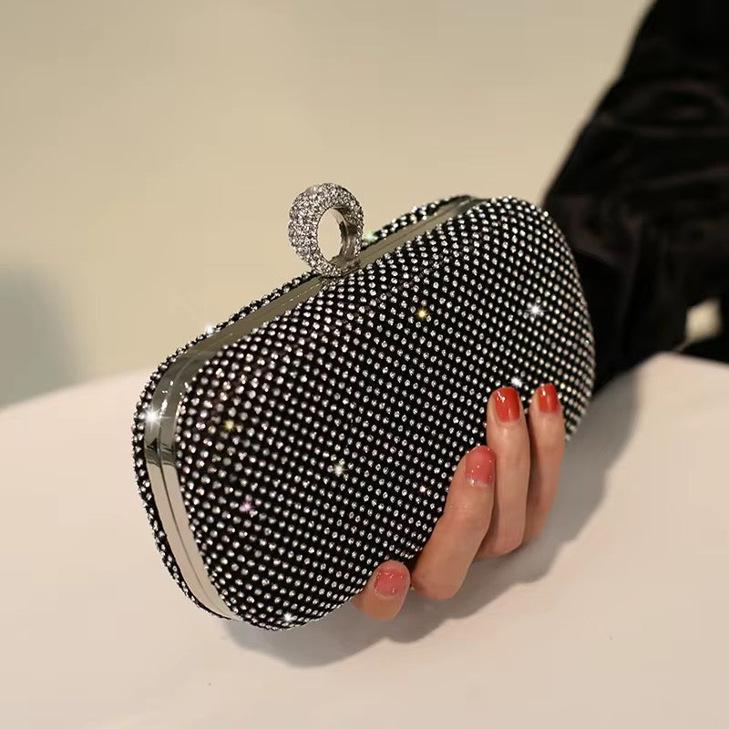 Carteira Clutch Metalizada com Cristais