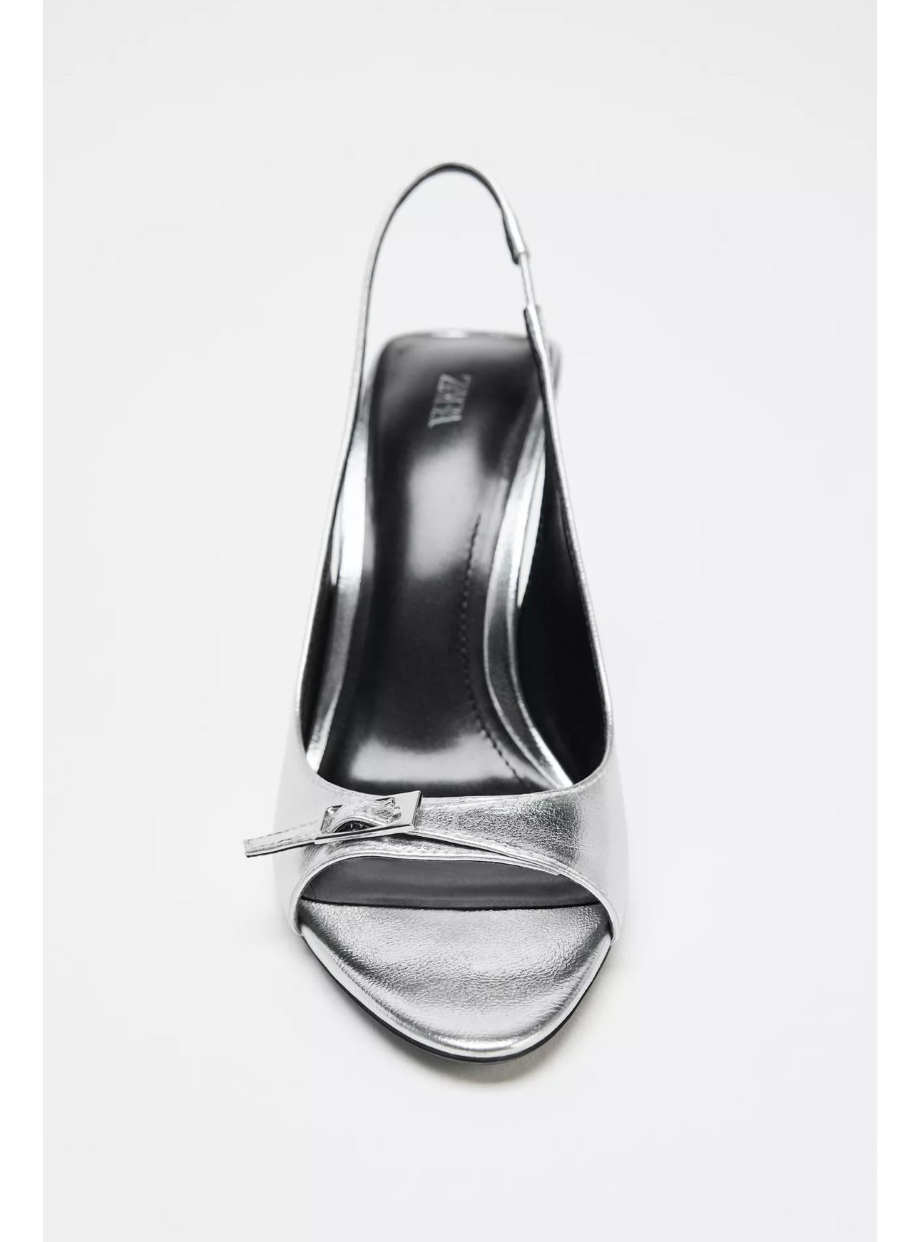 Sandália de tacão metalizado - Zara