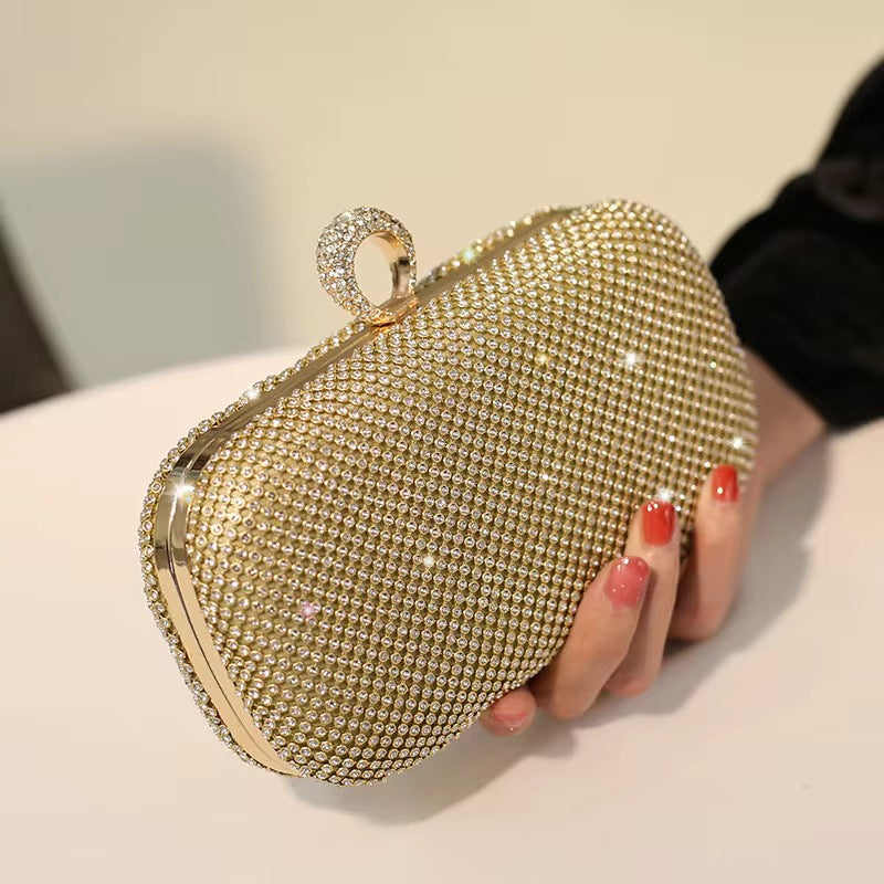 Carteira Clutch Metalizada com Cristais