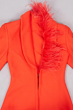 Conjuto miss circle vermelho com penas