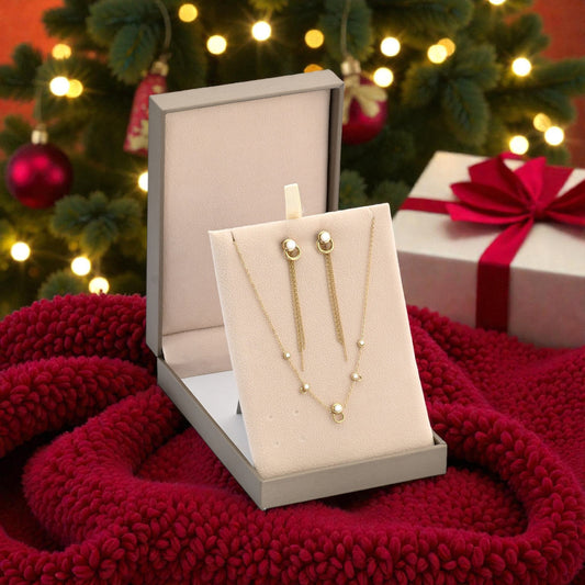 Conjunto em Aço com Pérolas