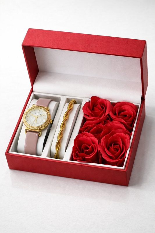 Relojo Elegante - Relógio, Pulseira e Rosas