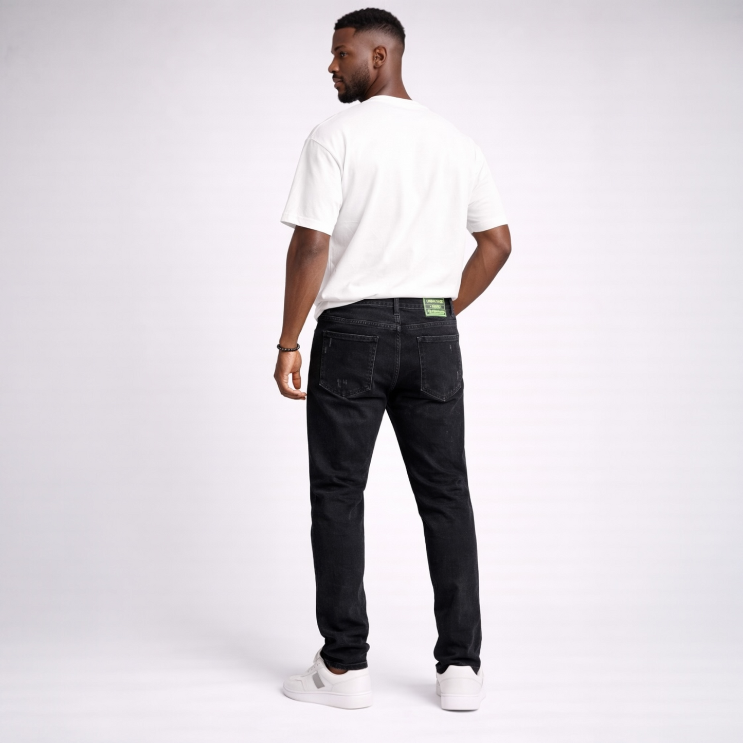 Calça Jeans Masculina Preta Rasgada