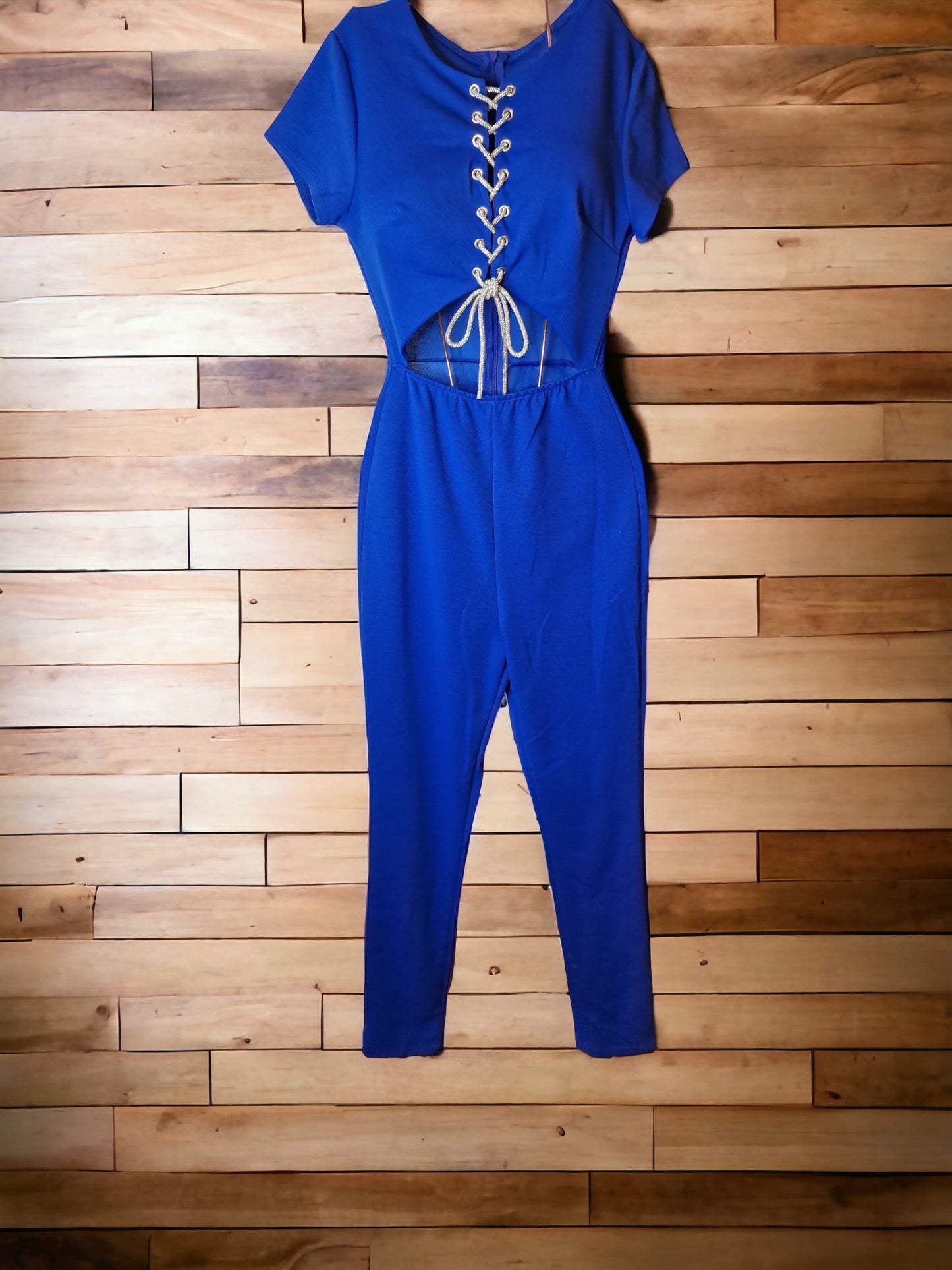 Macacão Azul Royal com Cordão