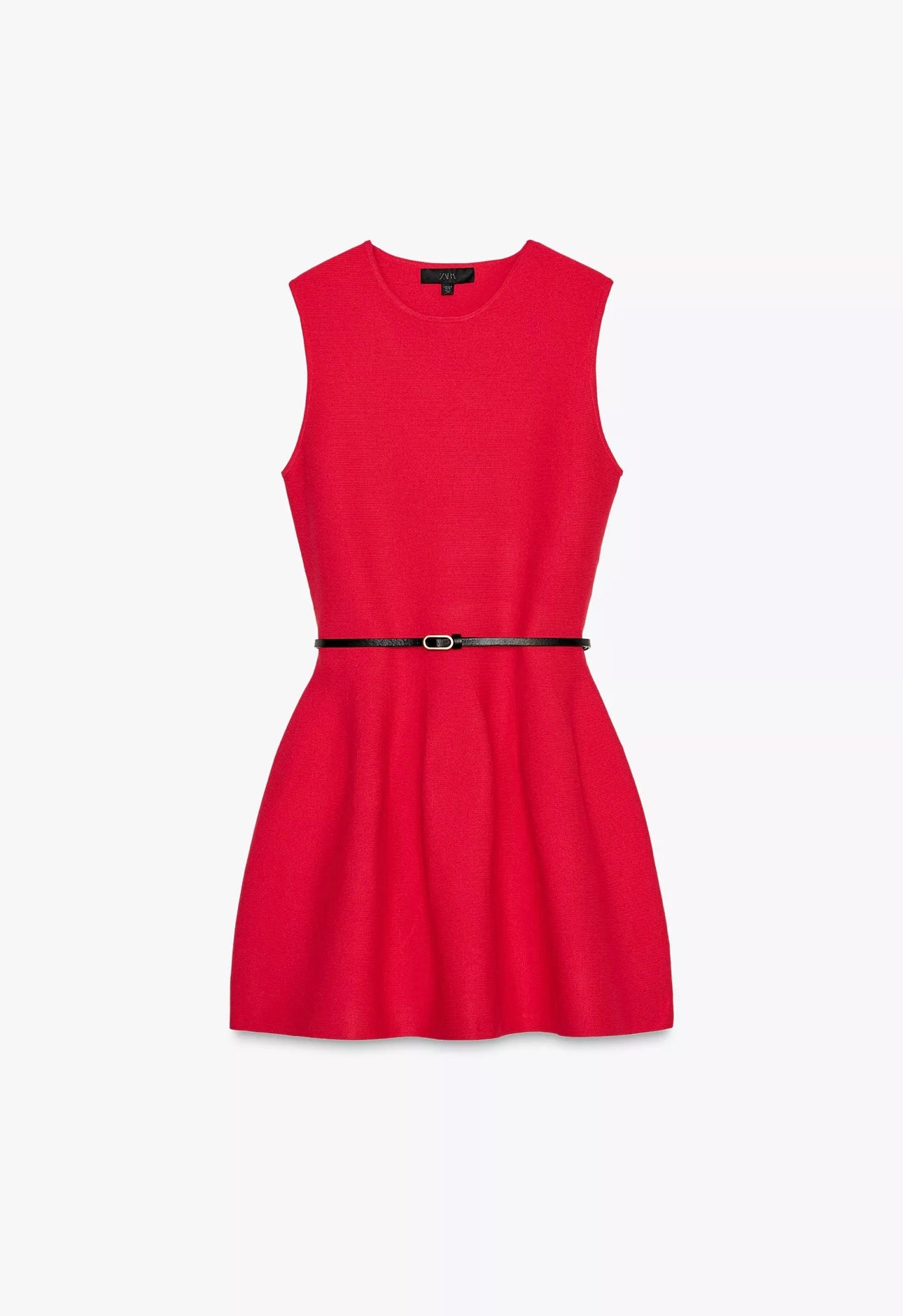 Vestido mini de malha com cinto - Zara