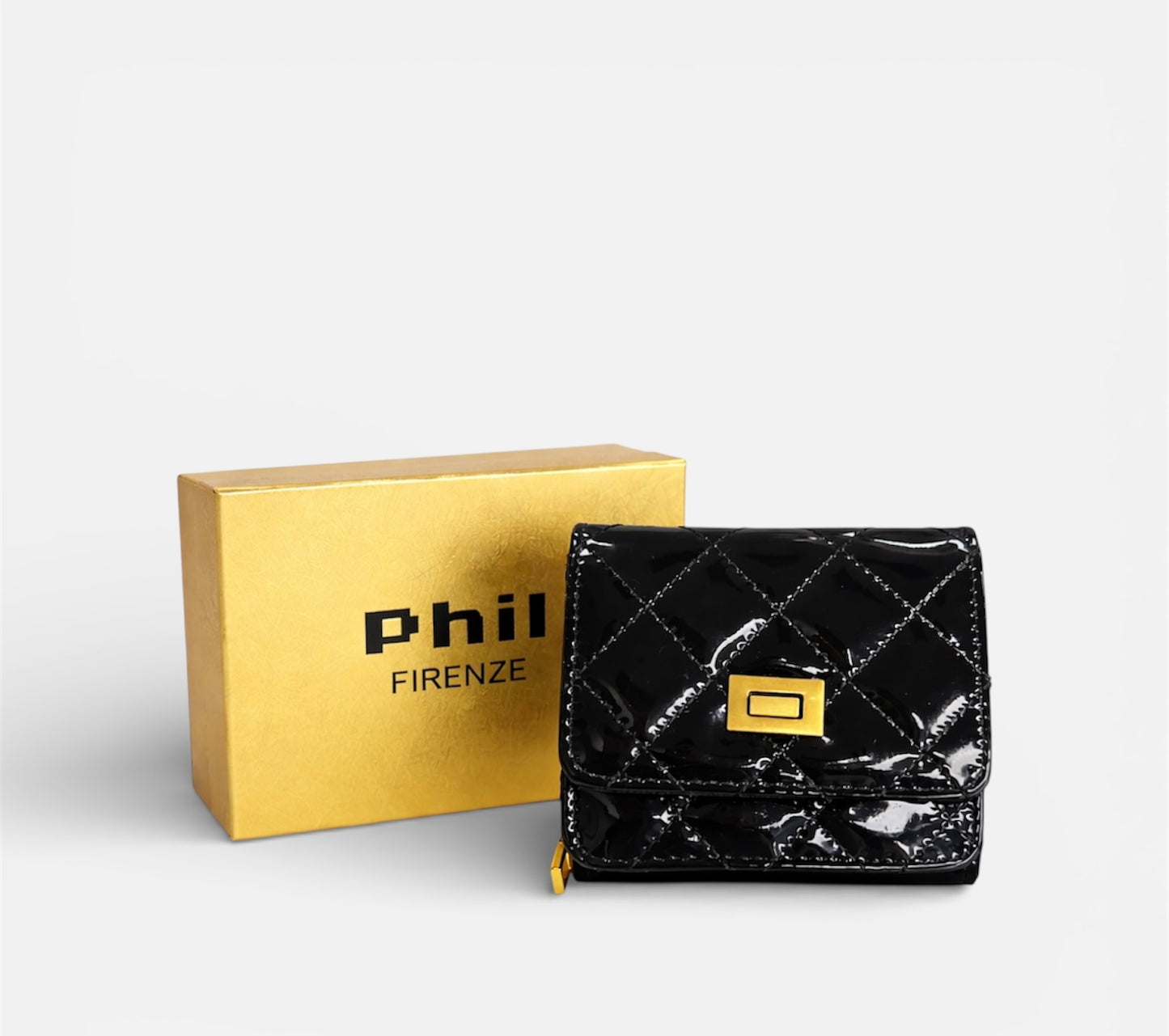 Carteira com Porta-Moedas e Corrente de Ombro