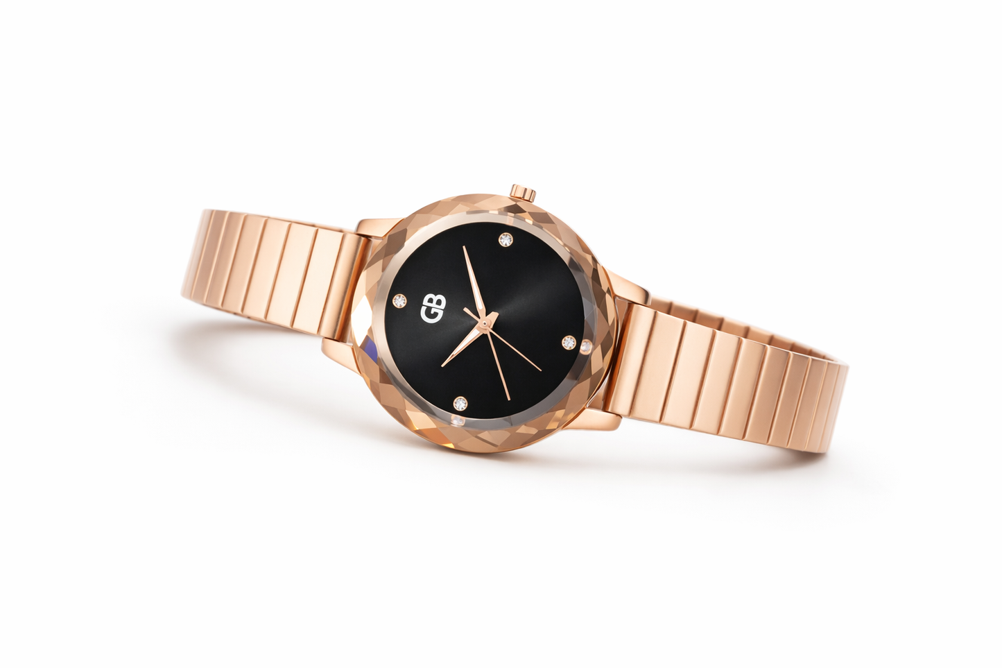 Relógio analógico bronze | fundo preto GB