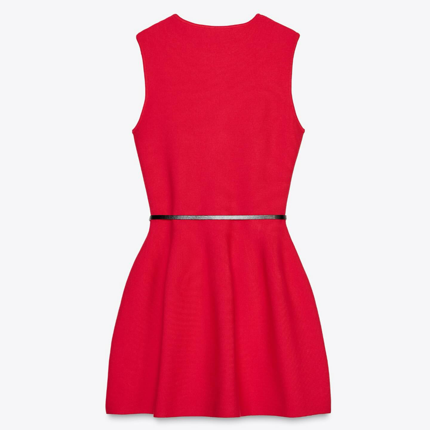 Vestido mini de malha com cinto - Zara